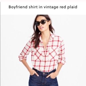 J.Crew Boyfriend shirt in vintage red plaid